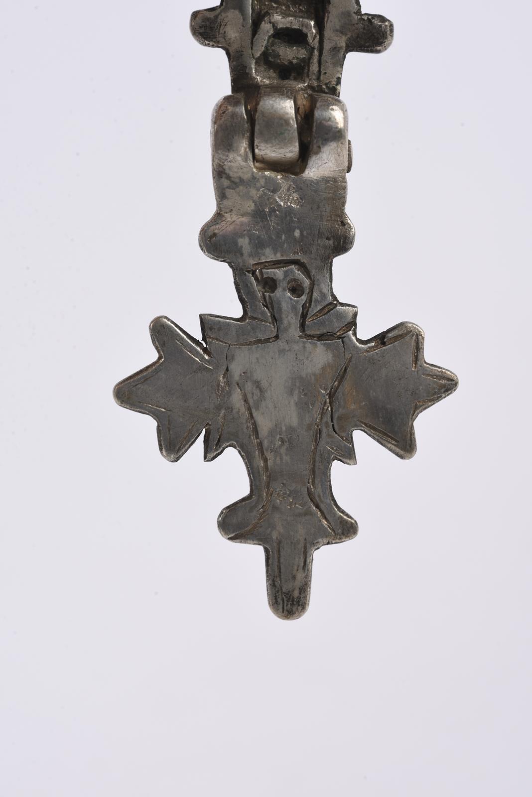 Twenty nine Ethiopian Coptic cross pendants silver coloured metal, one brass, twelve hinged with one - Image 6 of 28