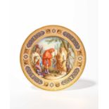A Vienna cabinet plate, date code for 1825, finely painted with Samuel anointing King Saul, the