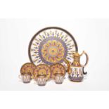 An Elbogen (R & E Haidinger) Egyptian Revival part coffee service, c.1860, brightly painted with