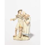 A Capodimonte figure group of pilgrims (I Pellegrini), c.1750, modelled by Giuseppe Gricci, a