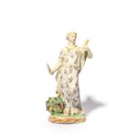 A Bristol figure of Autumn from the Classical Seasons, c.1772-75, modelled as a Classical maiden