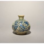 A Safavid globular jar or vase, 17th century Iran, the squat body painted in blue and black with