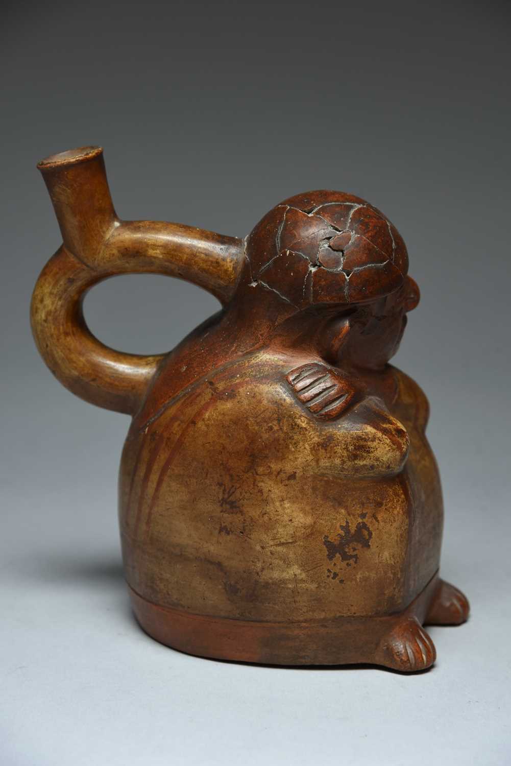 A Moche stirrup spout vessel - Image 3 of 4