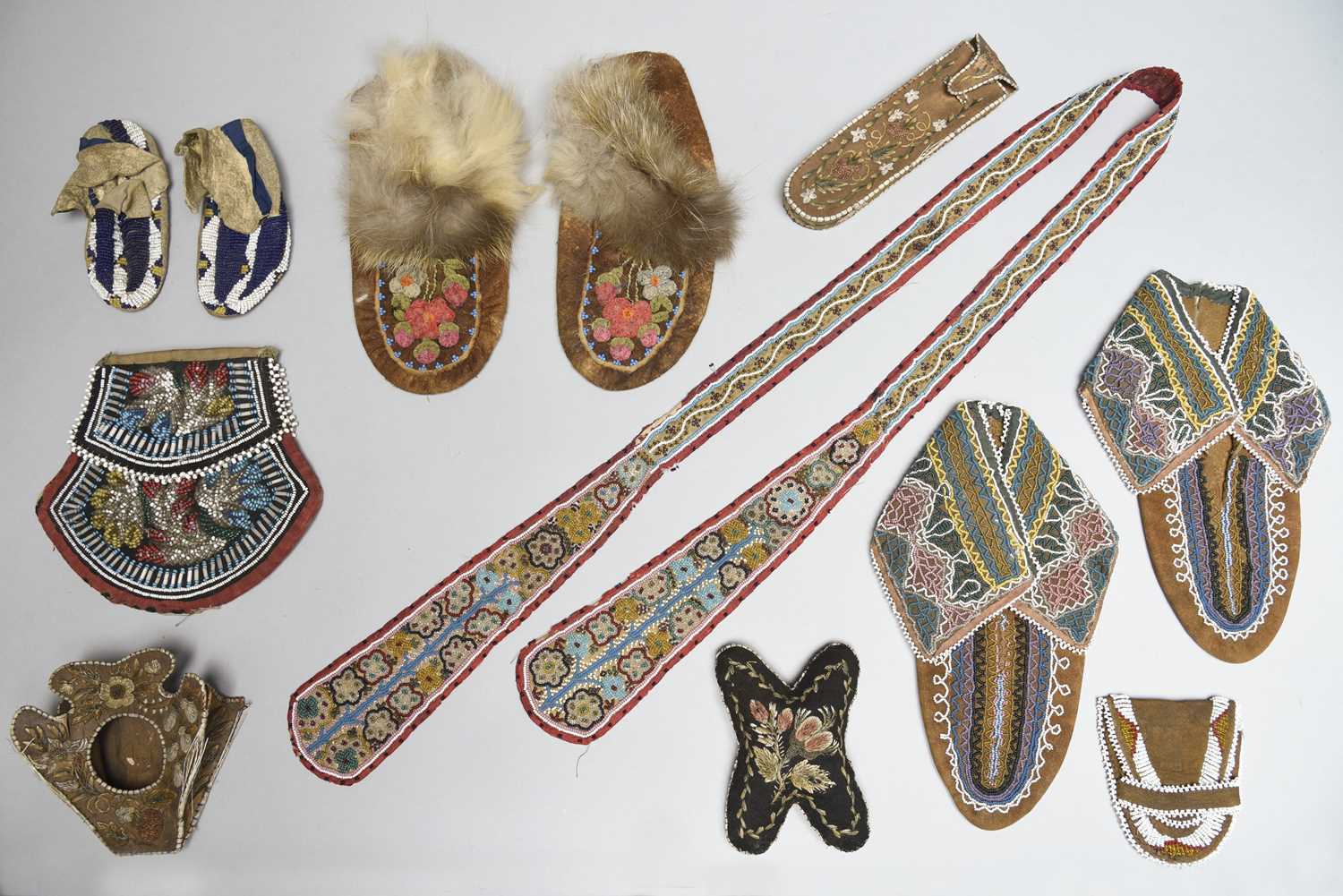 Three pairs of North American moccasins