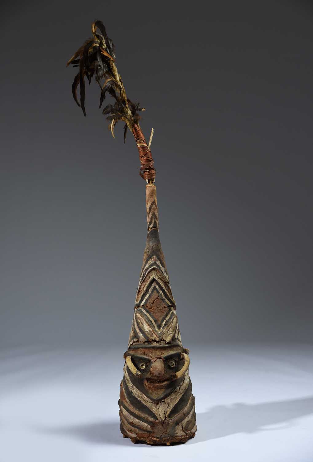 A Malekula Island ceremonial hat janus mask