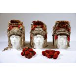 Three Akha Hill Tribe women's headdress