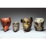 Four Mexican animal masks