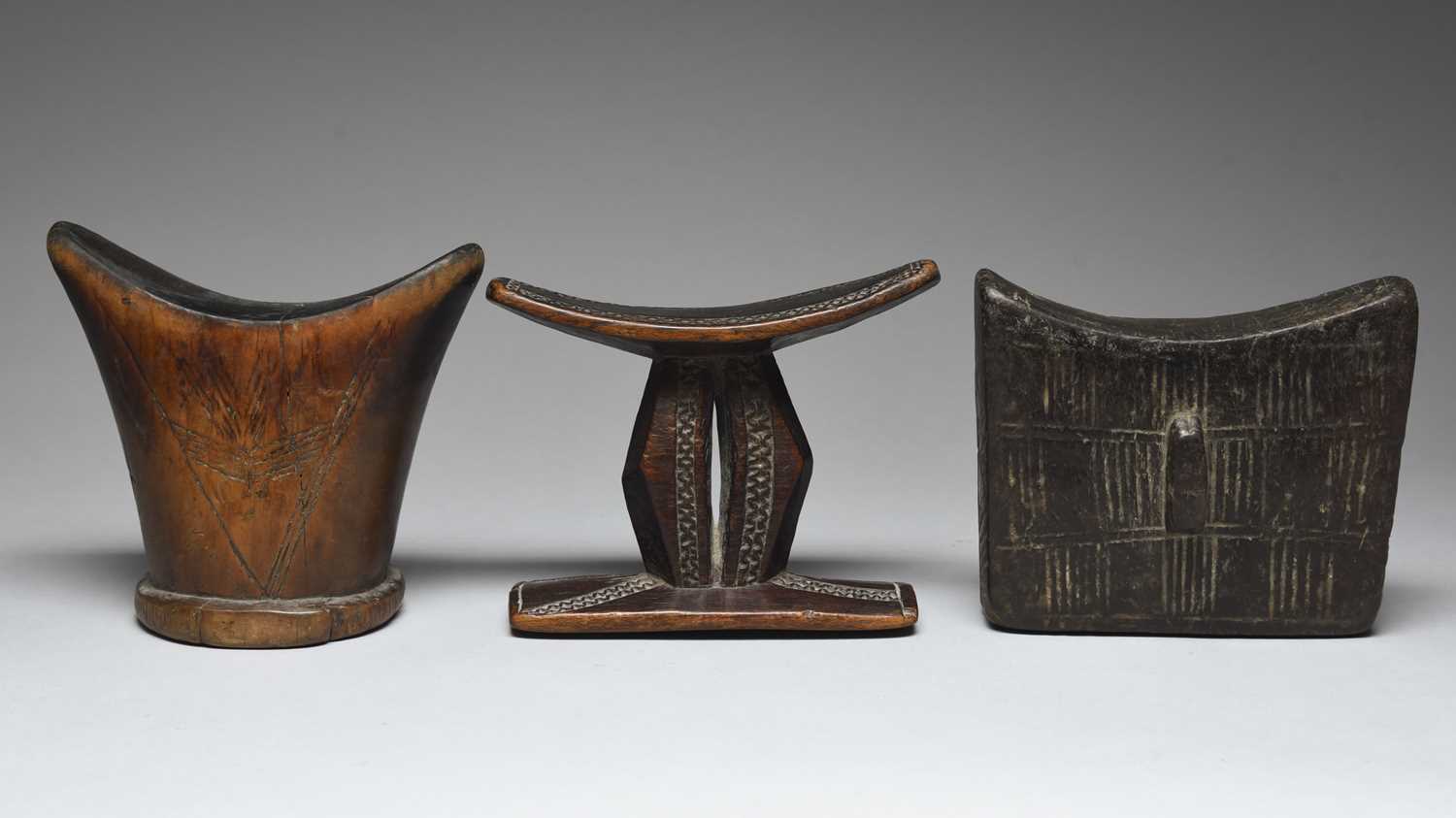 Three Ethiopian headrests