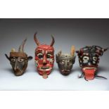 Four Guerrero 'devil' masks