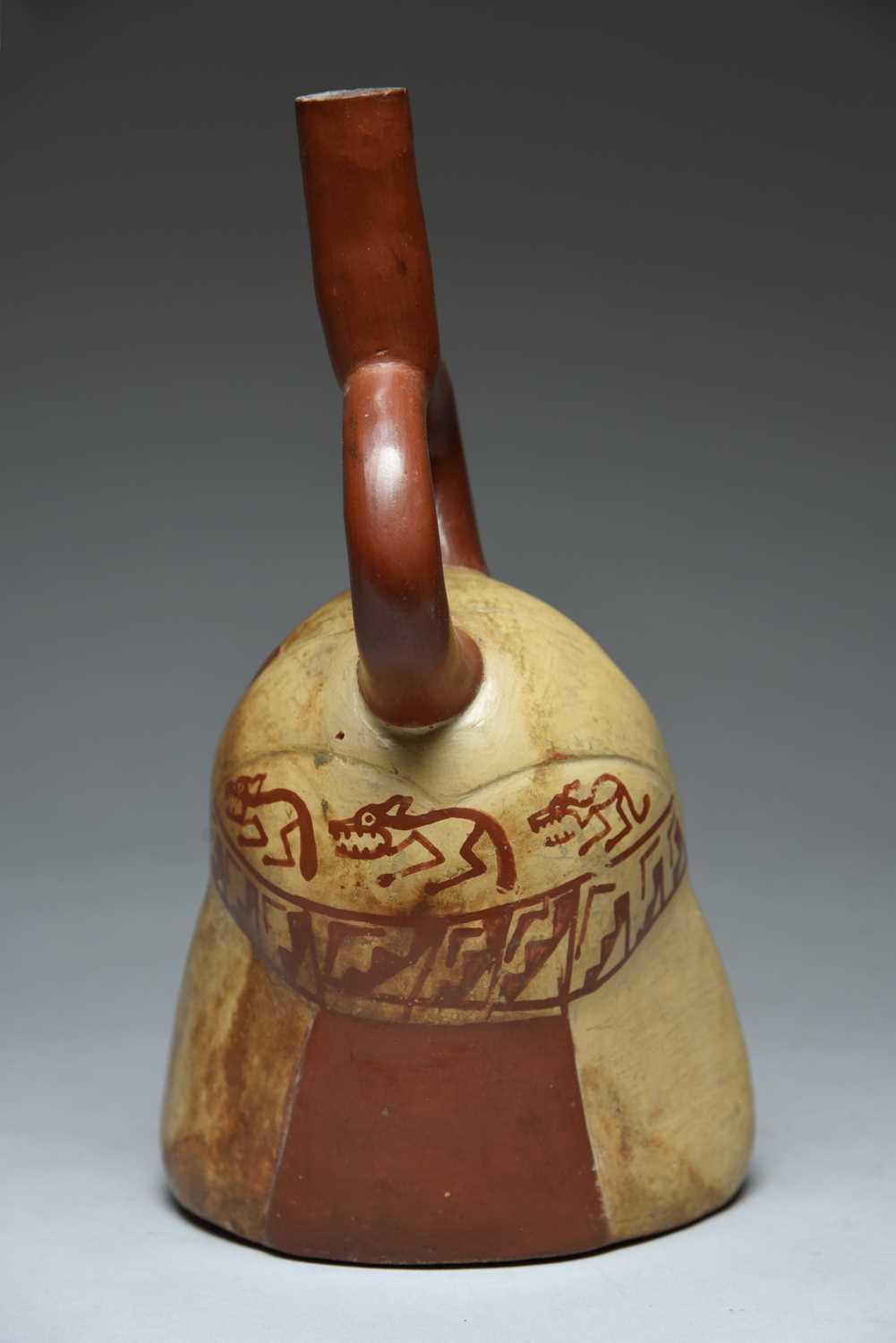 A Moche stirrup spout portrait head vessel - Image 3 of 3