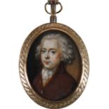 λEnglish School c.1780 Portrait miniature of a gentleman
