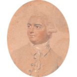 John Smart (1741-1811)Portrait miniature of Captain Marriott, with powdered hairPencil and