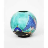 'Inspiration Caprice' a Clarice Cliff Bizarre Globe vase, shape no. 370, painted in shades of