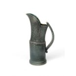 ‡ Walter Keeler (born 1942) a tall salt-glaze stoneware jug, with applied strap handle, covered in a