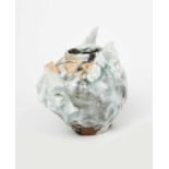 ‡ Akiko Hirai (born 1970) Micro Moon Jar applied and encrusted stoneware with cherry ash glaze