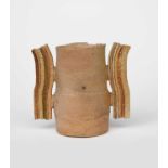 ‡ Colin Pearson (1923-2007) Winged Vessel stoneware vase with applied handles highlighted with