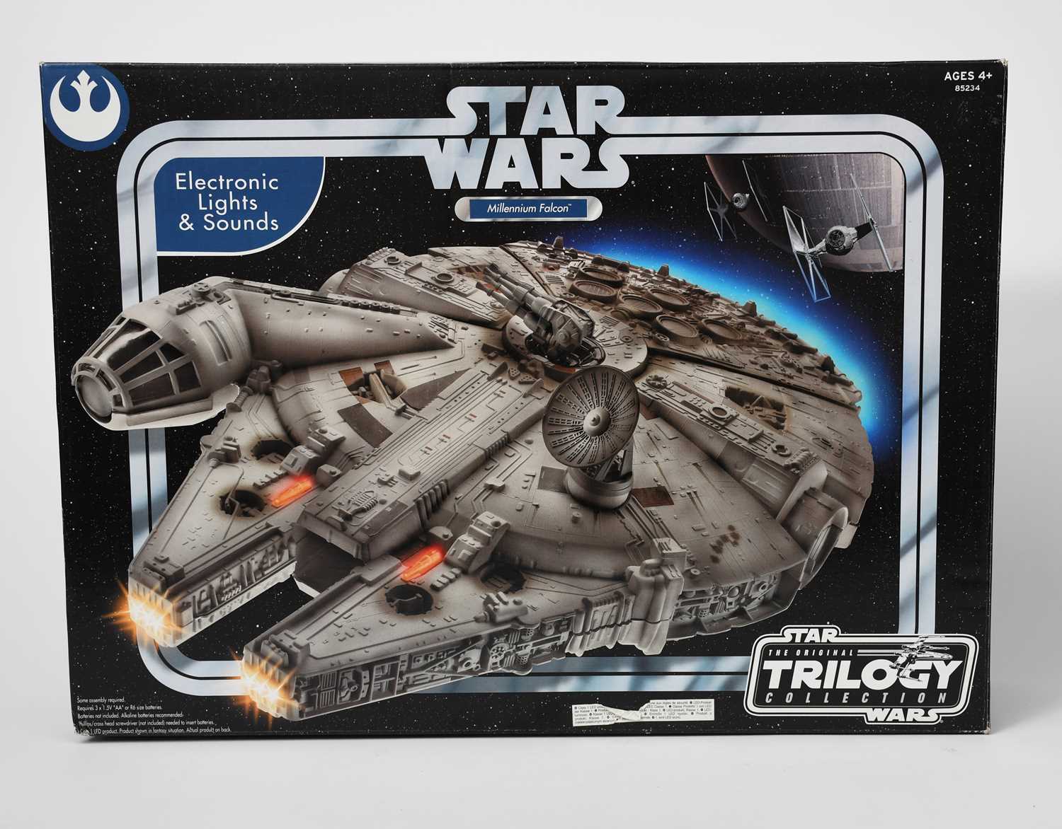 A large collection of Star Wars collector's toys, including an unboxed X-Wing fighter, a boxed