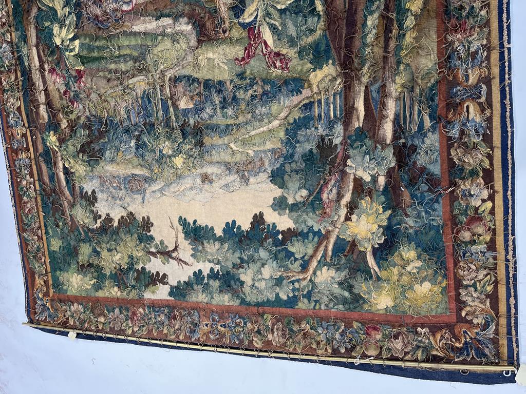 AN AUBUSSON TAPESTRY FRENCH, LATE 18TH / EARLY 19TH CENTURY worked in silks and wool, depicting a - Image 6 of 11