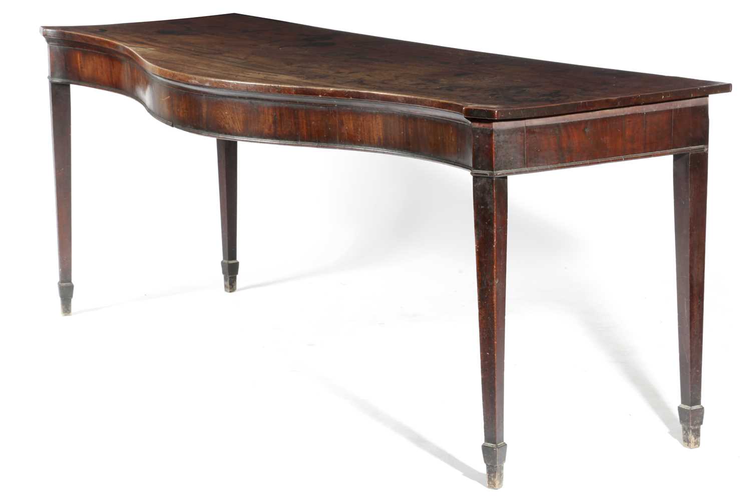 A GEORGE III MAHOGANY SERPENTINE SERVING TABLE CHIPPENDALE PERIOD, C.1770 on square tapering legs