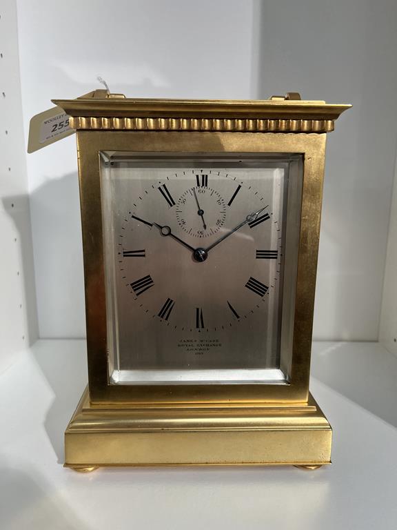 A LARGE ENGLISH GILT BRASS CARRIAGE CLOCK BY JAMES MCCABE, C. 1835-40 the eight day brass chain - Image 14 of 31