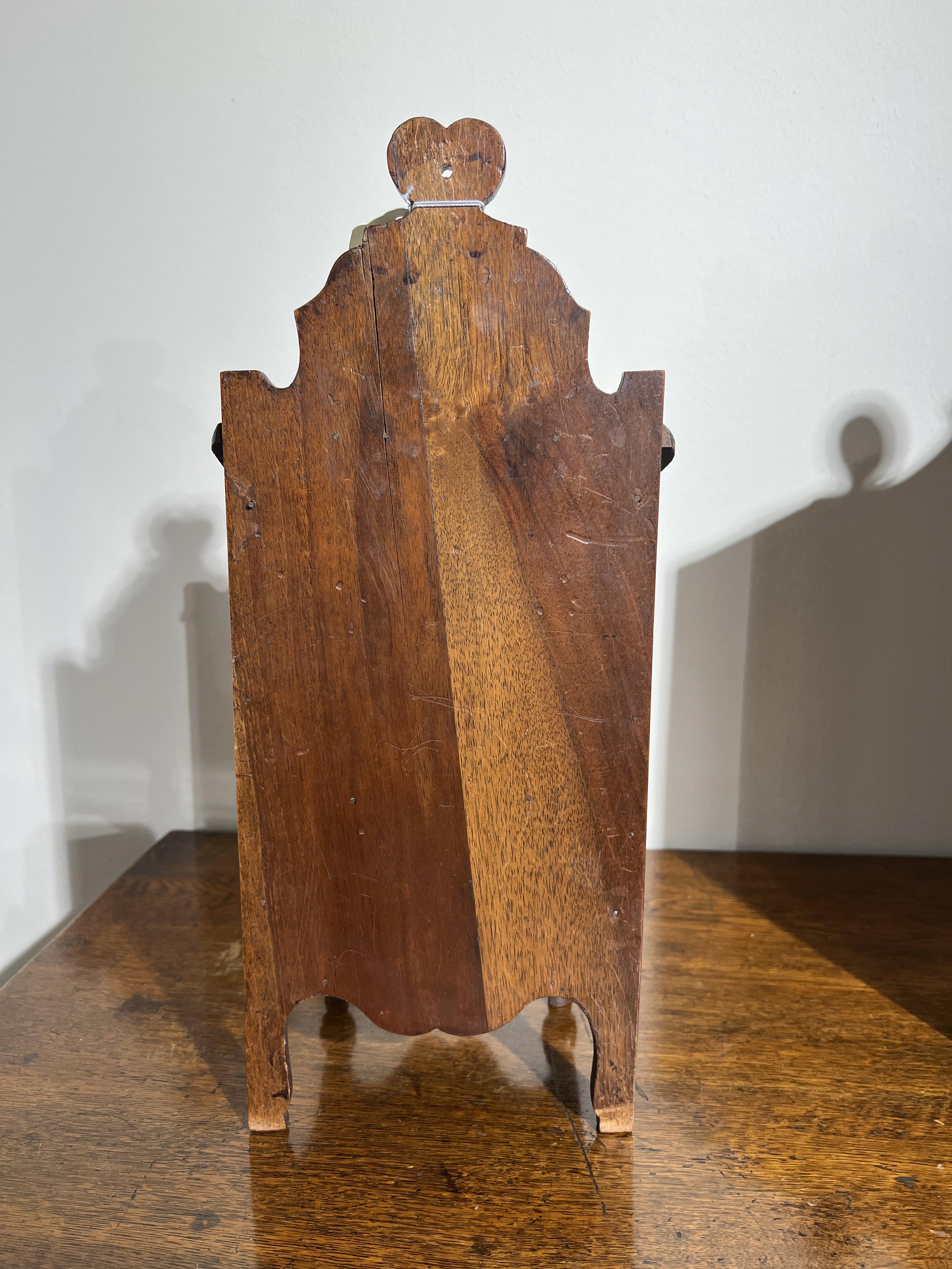 A FRENCH PROVINCIAL WALNUT CANDLE BOX LATE 18TH / EARLY 19TH CENTURYwith a sliding cover and - Image 4 of 18