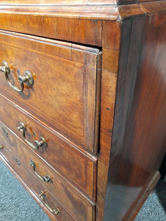 A GEORGE II BURR WALNUT AND WALNUT SECRETAIRE CABINET ON CHESTC.1730with cross and feather - Image 14 of 64
