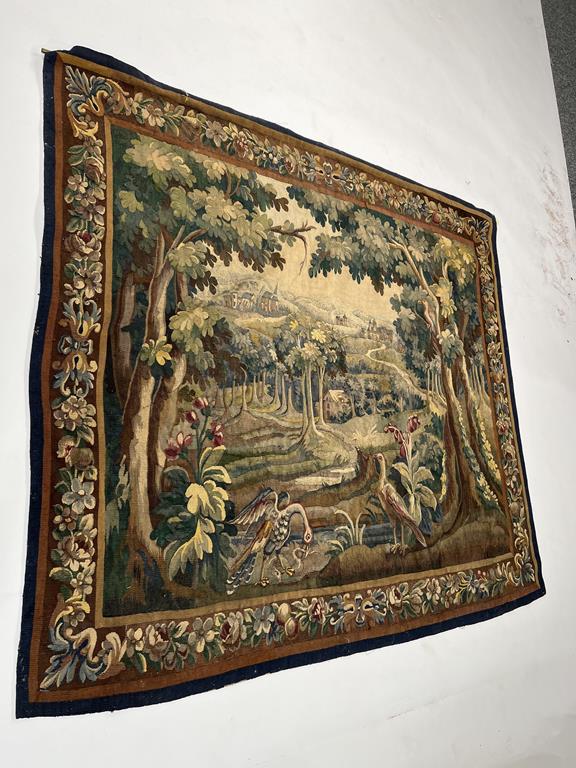 AN AUBUSSON TAPESTRY FRENCH, LATE 18TH / EARLY 19TH CENTURY worked in silks and wool, depicting a - Image 5 of 11