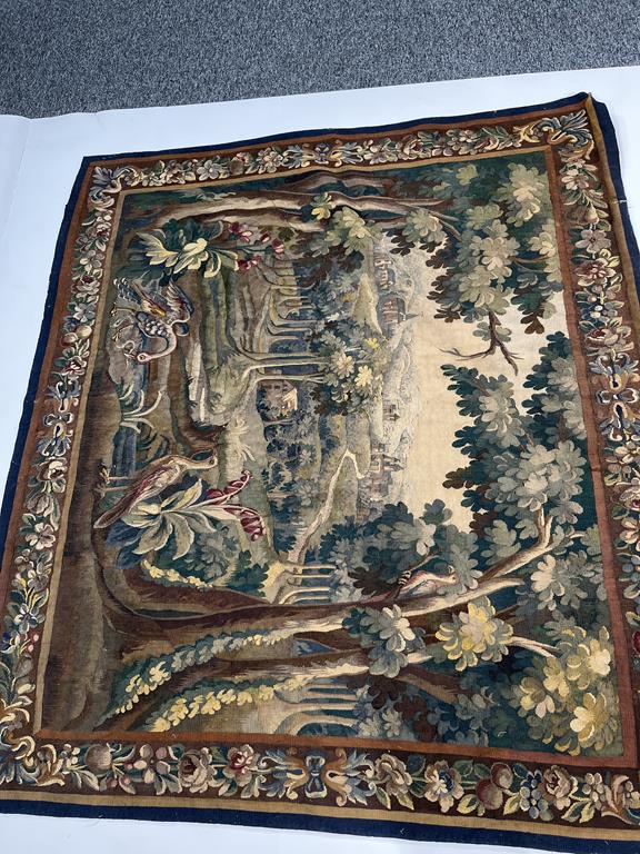 AN AUBUSSON TAPESTRY FRENCH, LATE 18TH / EARLY 19TH CENTURY worked in silks and wool, depicting a - Image 9 of 11