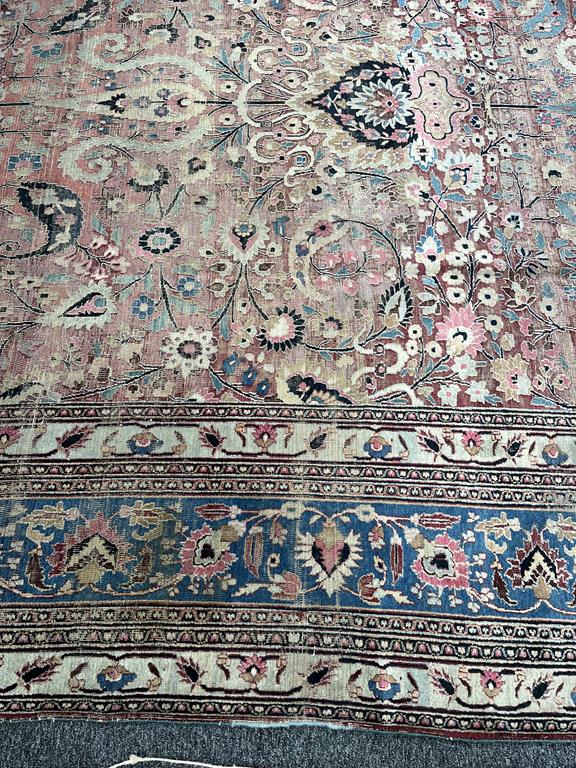 A MASHAD CARPET NORTH EAST KHORASAN, LATE 19TH CENTURY the raspberry field with flowers and vines - Image 18 of 33