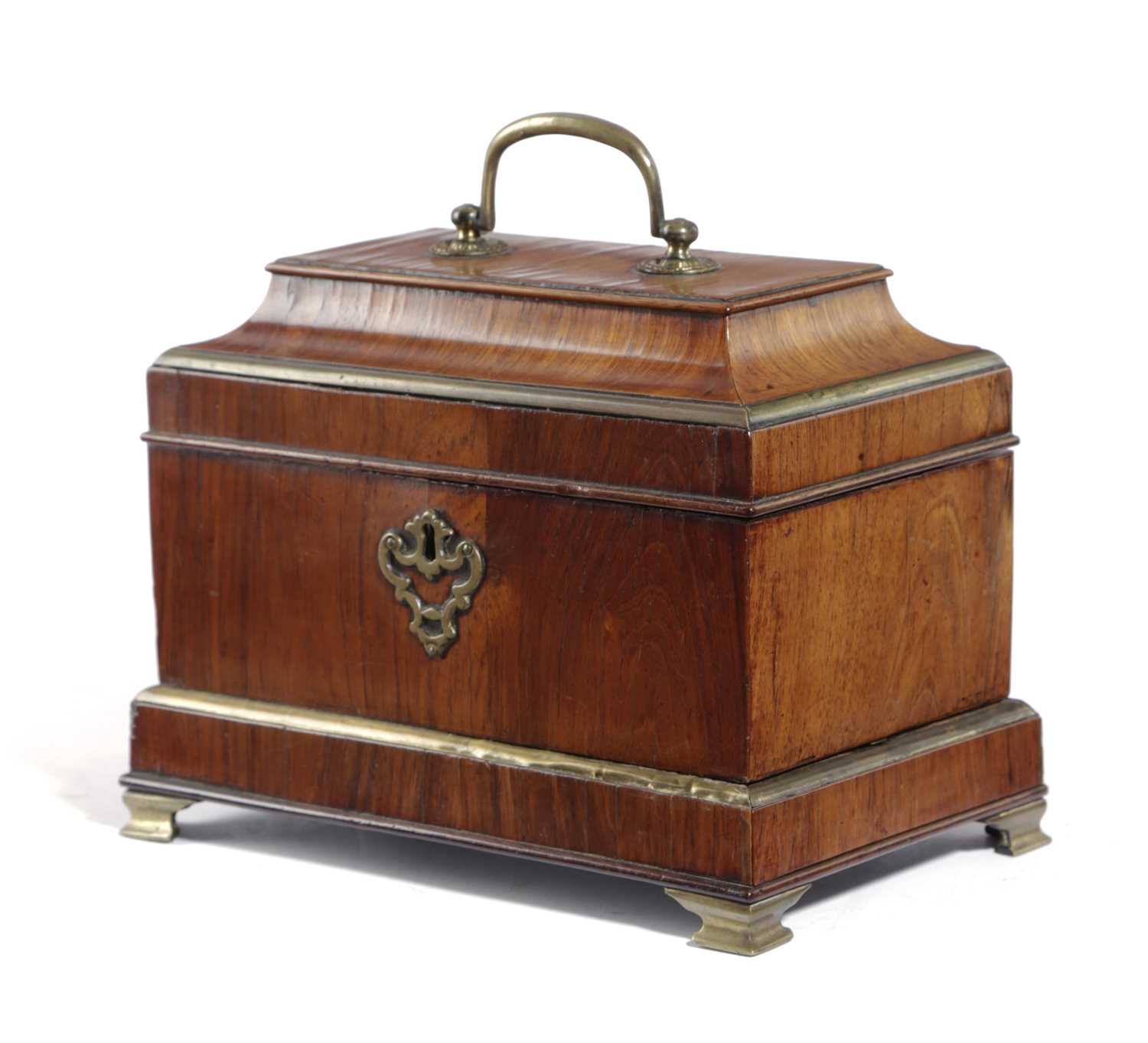 A GERMAN KINGWOOD AND BRASS MOUNTED TEA CHEST ATTRIBUTED TO ABRAHAM ROENTGEN, C.1750-60 the