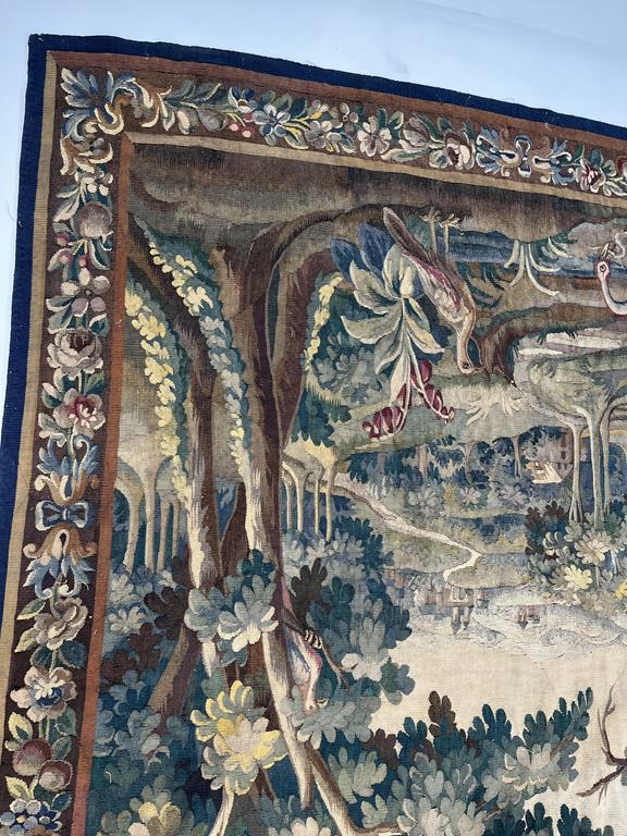 AN AUBUSSON TAPESTRY FRENCH, LATE 18TH / EARLY 19TH CENTURY worked in silks and wool, depicting a - Image 10 of 11