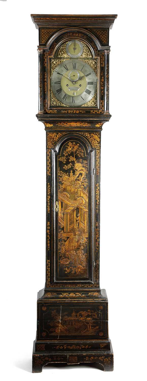 A BLACK JAPANNED AND GILT CHINOISERIE LONGCASE CLOCK JOSEPH COOKE AYLESBURY, MID-18TH CENTURY the