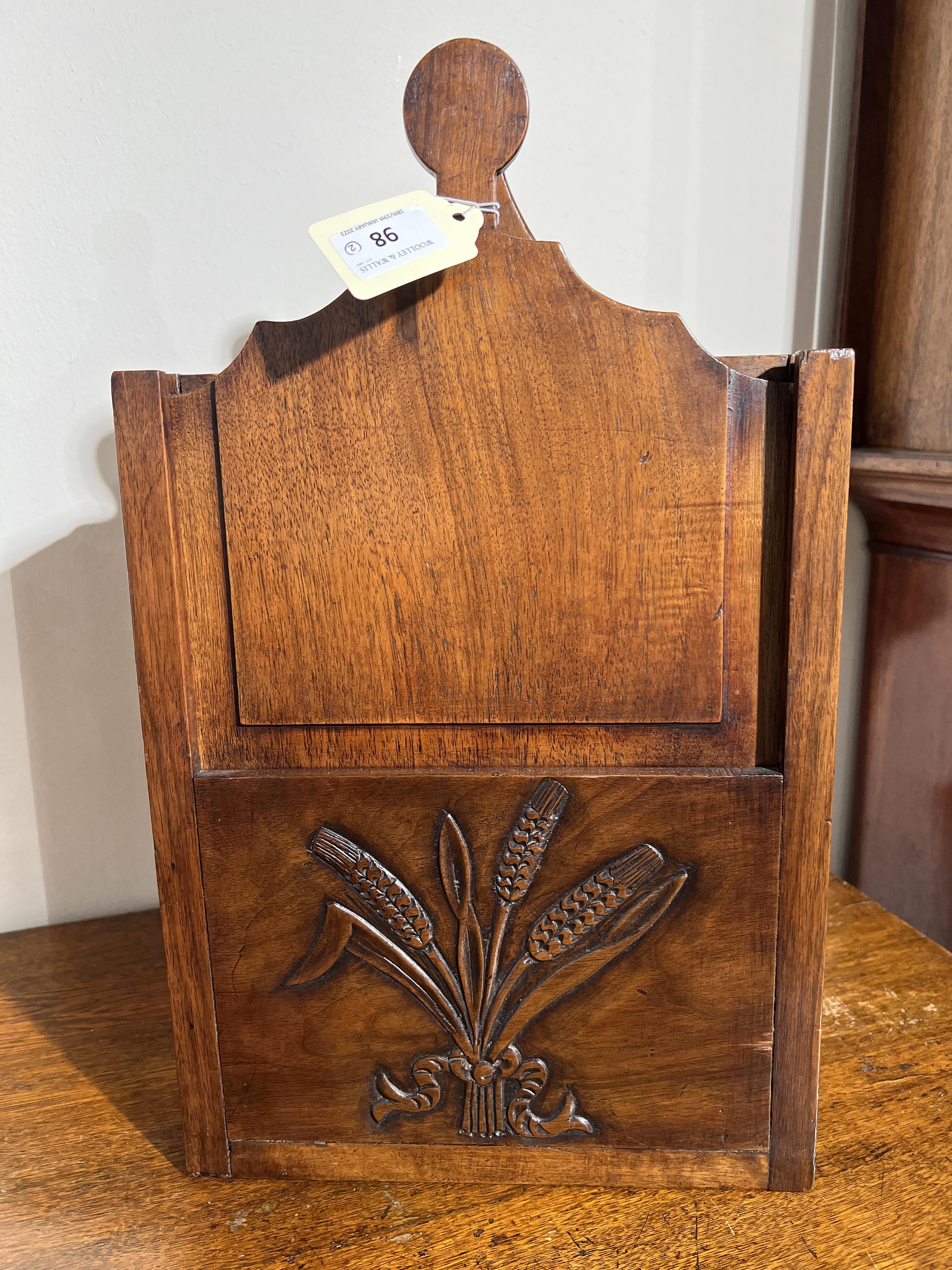 A FRENCH PROVINCIAL WALNUT CANDLE BOX LATE 18TH / EARLY 19TH CENTURYwith a sliding cover and - Image 10 of 18