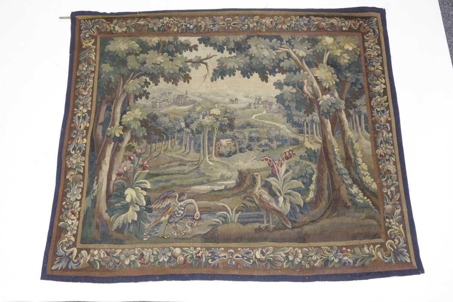 AN AUBUSSON TAPESTRY FRENCH, LATE 18TH / EARLY 19TH CENTURY worked in silks and wool, depicting a