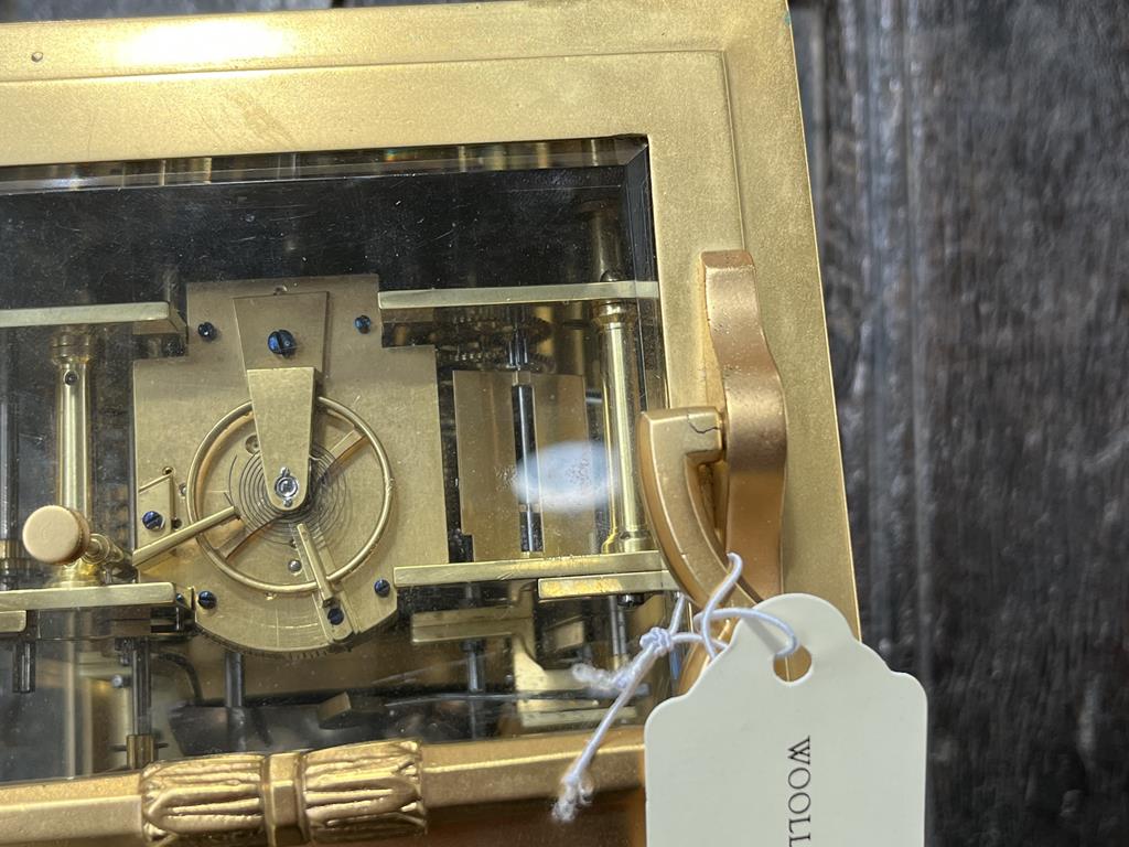 A LARGE ENGLISH GILT BRASS CARRIAGE CLOCK BY JAMES MCCABE, C. 1835-40 the eight day brass chain - Image 17 of 31