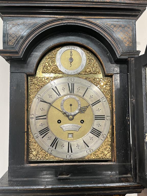 A BLACK JAPANNED AND GILT CHINOISERIE LONGCASE CLOCK JOSEPH COOKE AYLESBURY, MID-18TH CENTURY the - Image 47 of 73