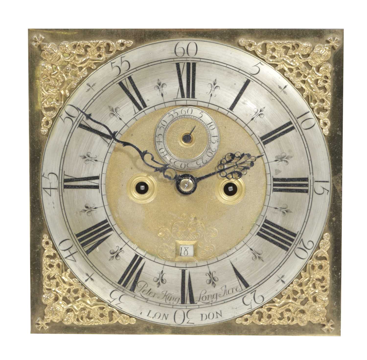 A BRASS LONGCASE CLOCK MOVEMENT LATE 18TH / EARLY 19TH CENTURY the brass eight day movement striking