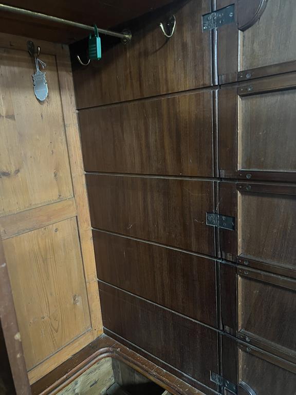 A GEORGE III MAHOGANY LINEN PRESS C.1770-1780 WITH LATER ADAPTATIONS with a pair of panelled doors - Image 9 of 13