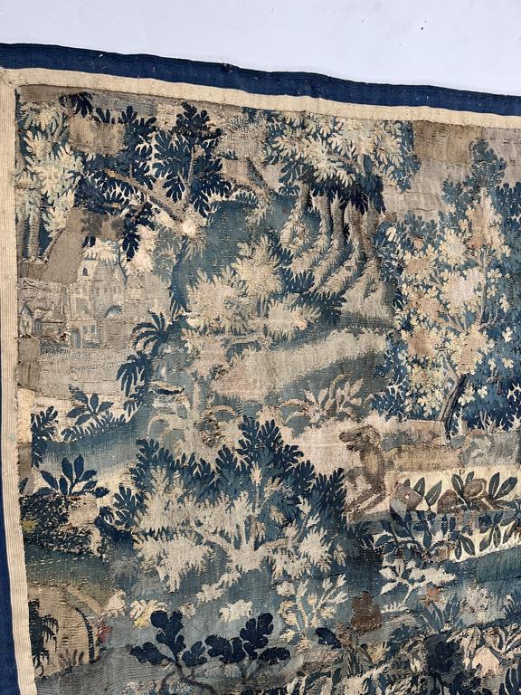A FLEMISH VERDURE TAPESTRY 17TH CENTURY woven in silk and wool, depicting pheasants and wild - Image 2 of 12
