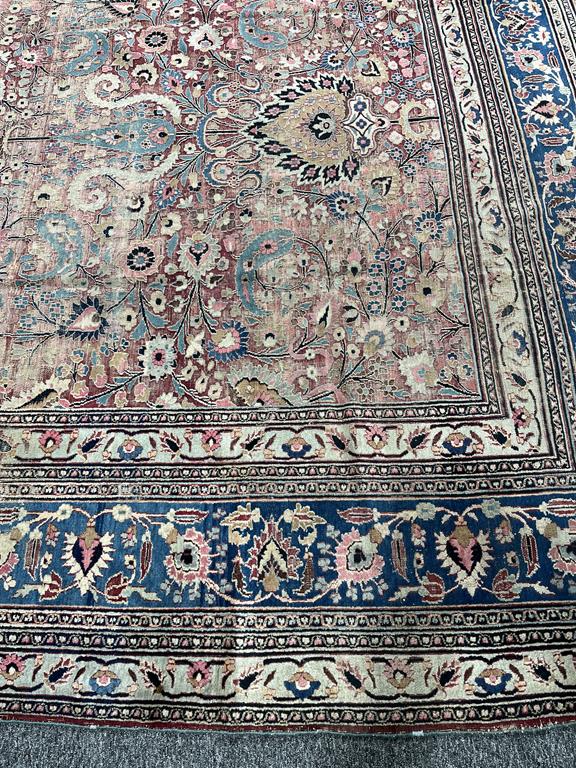 A MASHAD CARPET NORTH EAST KHORASAN, LATE 19TH CENTURY the raspberry field with flowers and vines - Image 20 of 33