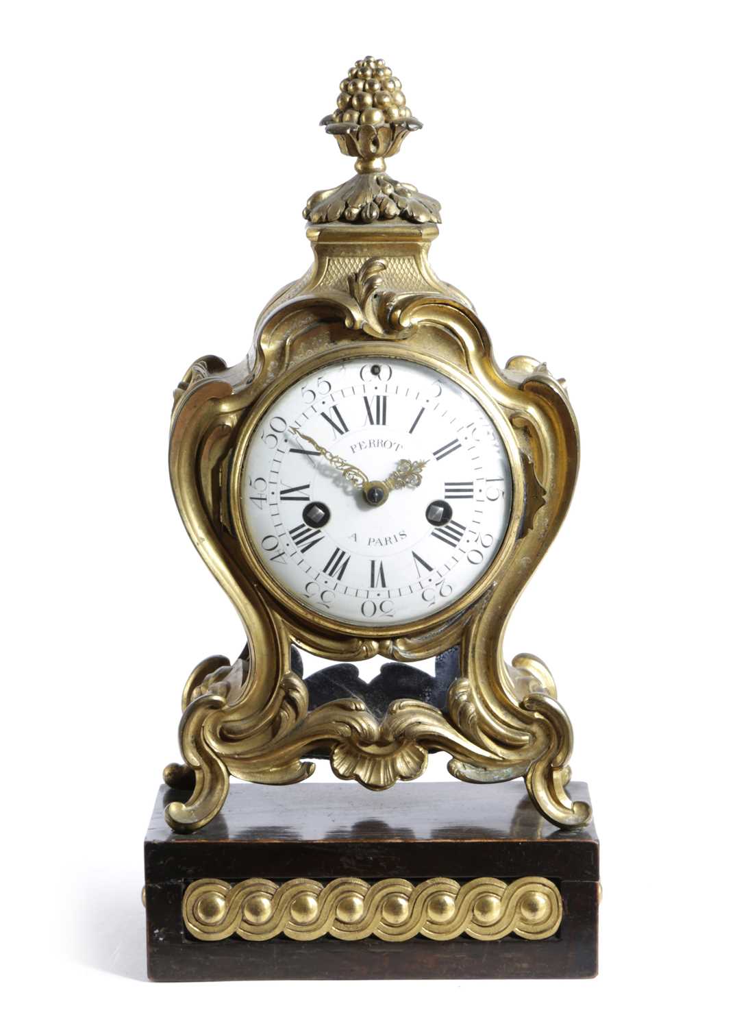 A FRENCH ORMOLU MANTEL CLOCK IN LOUIS XV STYLE, 19TH CENTURYwith a replaced brass eight day