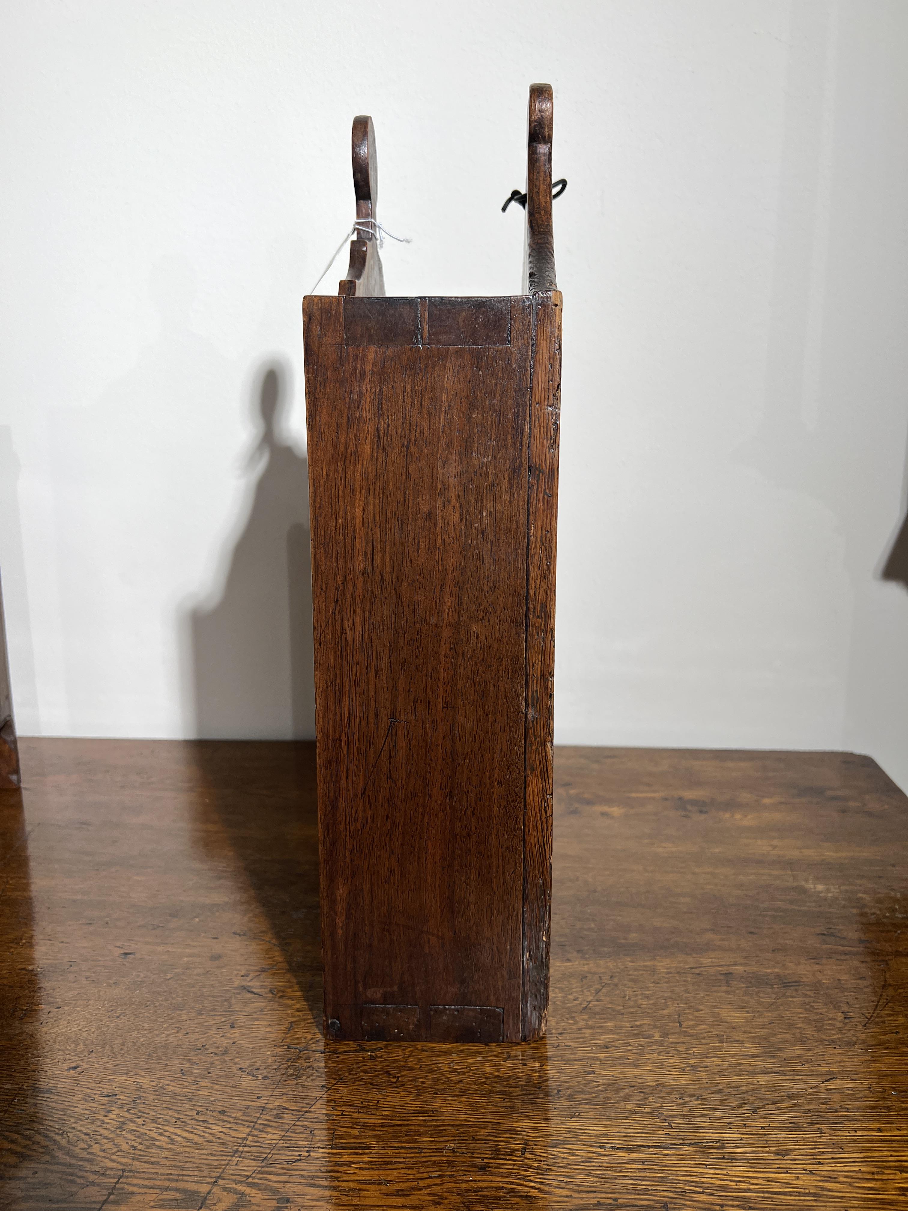 A FRENCH PROVINCIAL WALNUT CANDLE BOX LATE 18TH / EARLY 19TH CENTURYwith a sliding cover and - Image 11 of 18