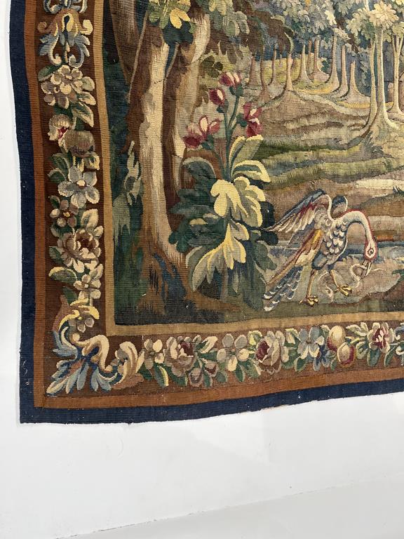 AN AUBUSSON TAPESTRY FRENCH, LATE 18TH / EARLY 19TH CENTURY worked in silks and wool, depicting a - Image 4 of 11