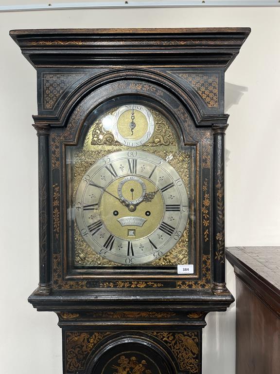 A BLACK JAPANNED AND GILT CHINOISERIE LONGCASE CLOCK JOSEPH COOKE AYLESBURY, MID-18TH CENTURY the - Image 49 of 73