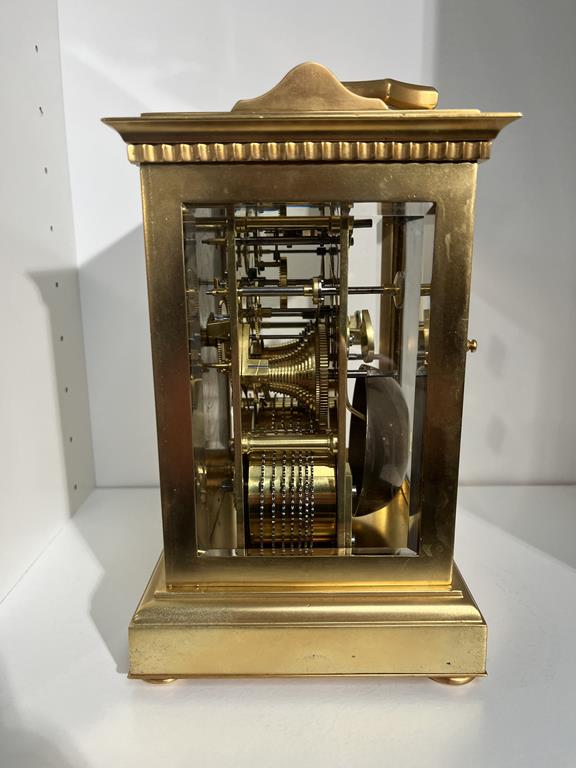 A LARGE ENGLISH GILT BRASS CARRIAGE CLOCK BY JAMES MCCABE, C. 1835-40 the eight day brass chain - Image 11 of 31