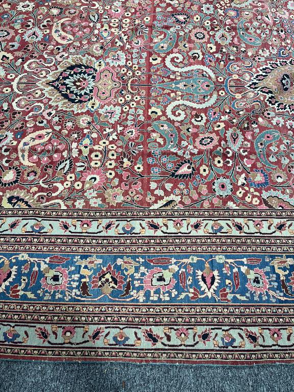 A MASHAD CARPET NORTH EAST KHORASAN, LATE 19TH CENTURY the raspberry field with flowers and vines - Image 33 of 33