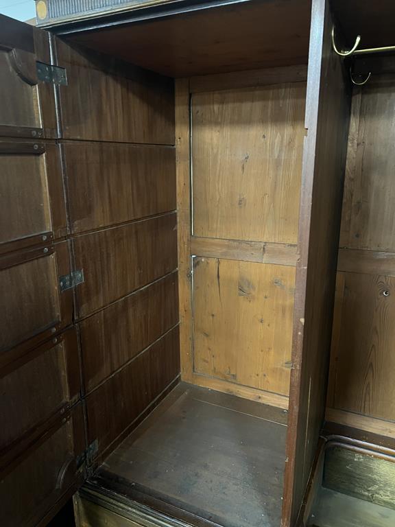 A GEORGE III MAHOGANY LINEN PRESS C.1770-1780 WITH LATER ADAPTATIONS with a pair of panelled doors - Image 12 of 13