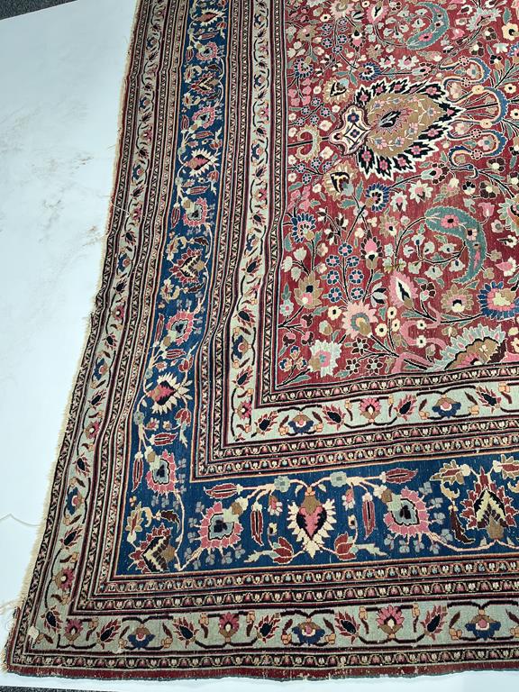 A MASHAD CARPET NORTH EAST KHORASAN, LATE 19TH CENTURY the raspberry field with flowers and vines - Image 4 of 33