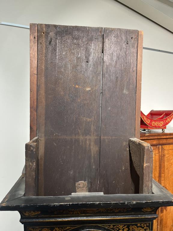 A BLACK JAPANNED AND GILT CHINOISERIE LONGCASE CLOCK JOSEPH COOKE AYLESBURY, MID-18TH CENTURY the - Image 60 of 73