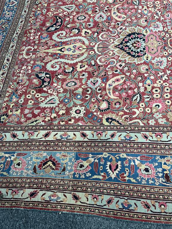 A MASHAD CARPET NORTH EAST KHORASAN, LATE 19TH CENTURY the raspberry field with flowers and vines - Image 32 of 33